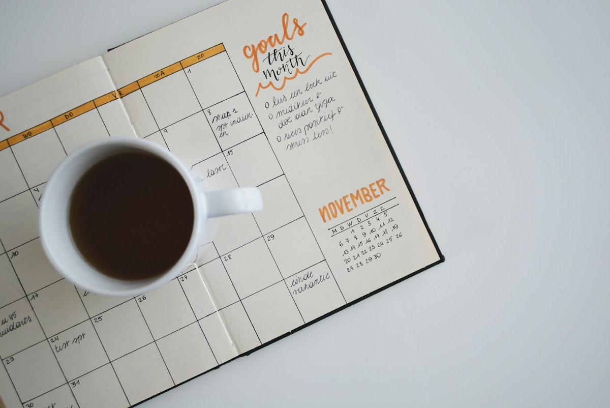 Calendar pages and planner representing date difference and schedule calculations